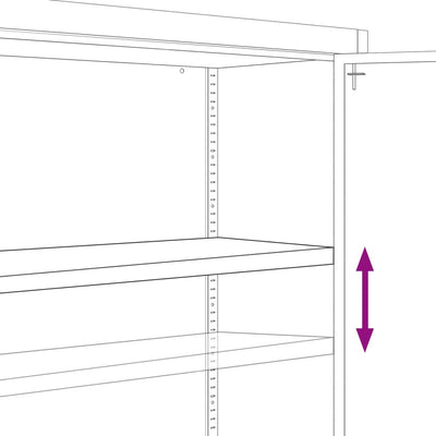 Office Cabinet with 2 Doors Grey 90 cm Steel