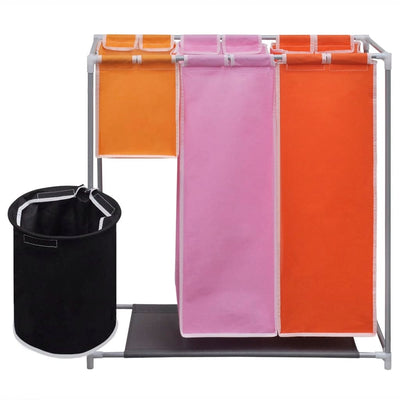 3-Section Laundry Sorter Hamper with a Washing Bin