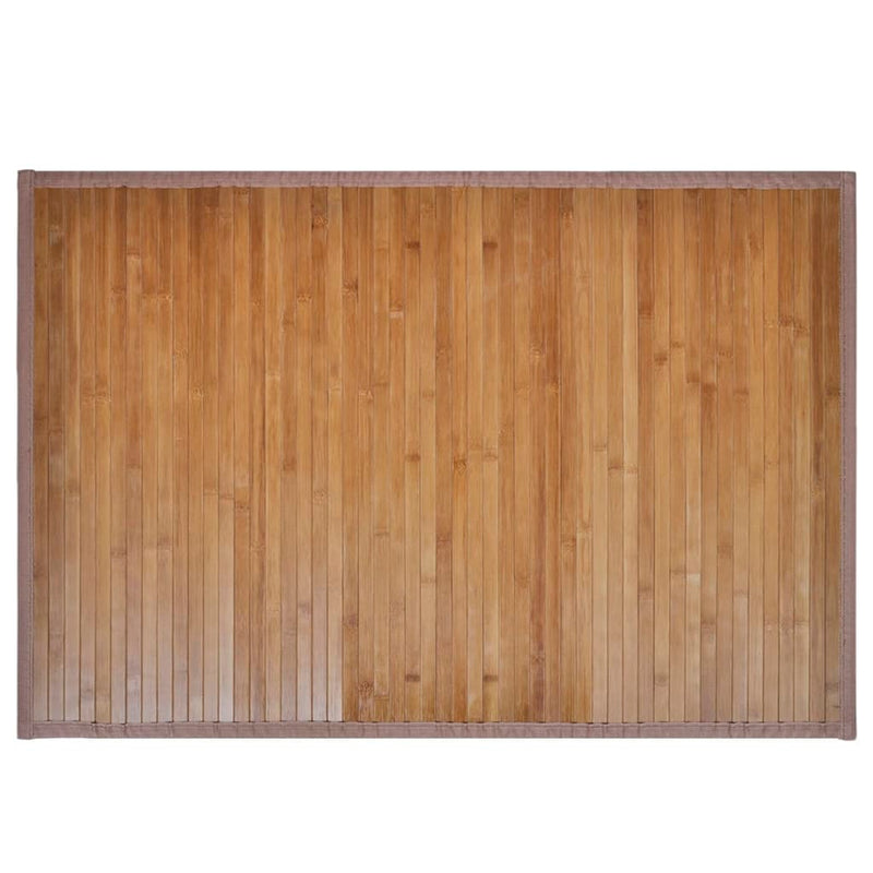 2 Bamboo Bath Mats 40 x 50 cm Brown