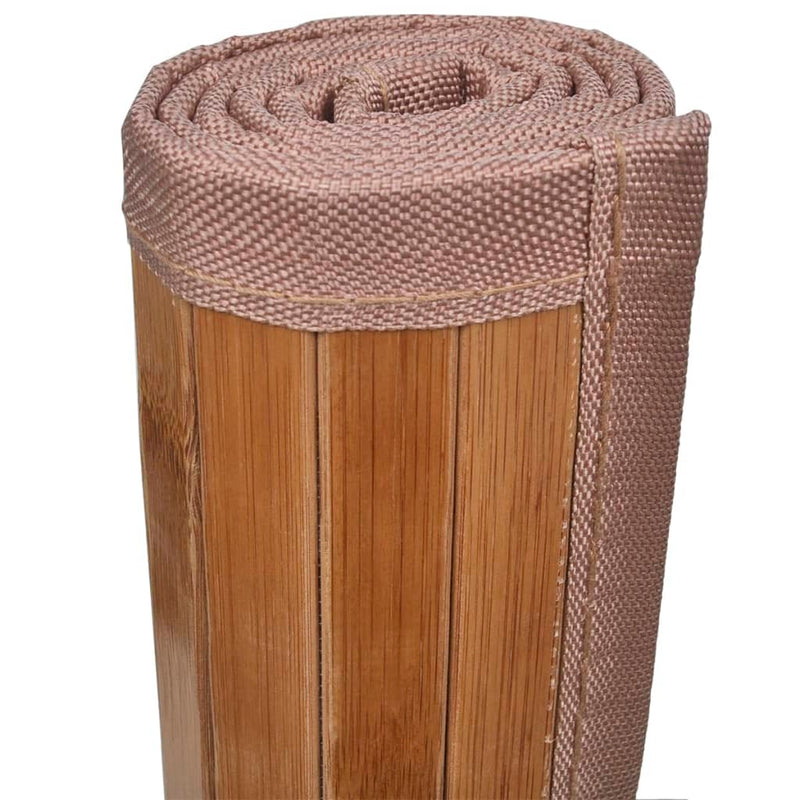 2 Bamboo Bath Mats 40 x 50 cm Brown