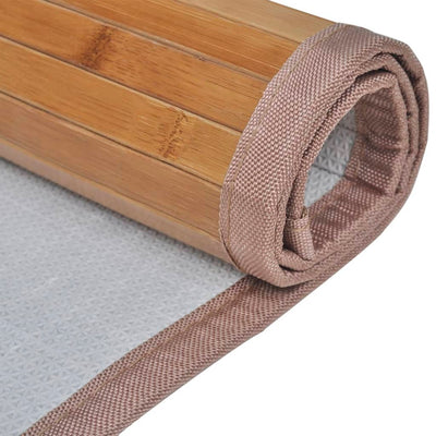 2 Bamboo Bath Mats 40 x 50 cm Brown