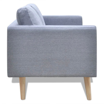 Sofa 2-Seater Fabric Light Grey