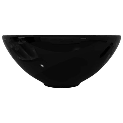 Ceramic Bathroom Sink Basin Black Round