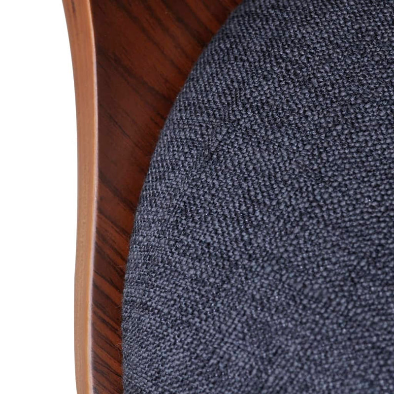 Dining Chairs 6 pcs Dark Grey Bent Wood and Fabric