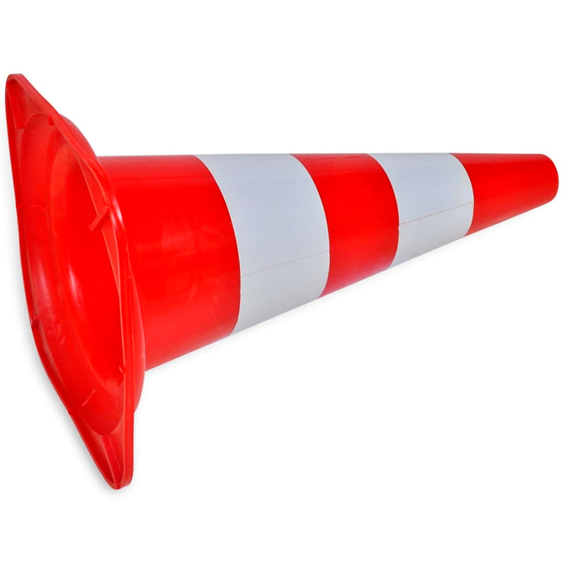 10 Reflective Traffic Cones Red and White 50 cm