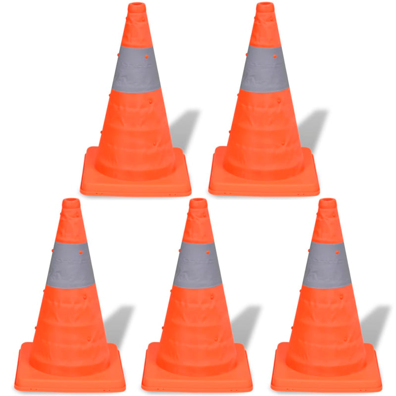 5 Pop-up Traffic Cones 42 cm