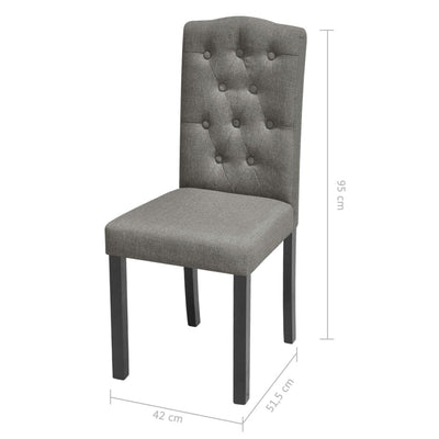 Dining Chairs 2 pcs Grey Fabric