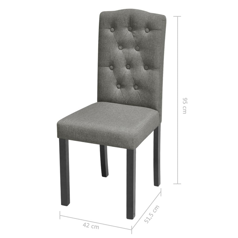 Dining Chairs 4 pcs Grey Fabric