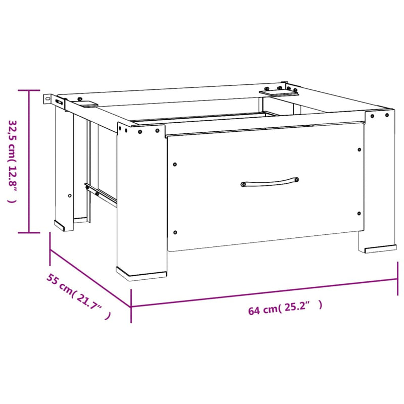 Washing Machine Pedestal with Drawer White