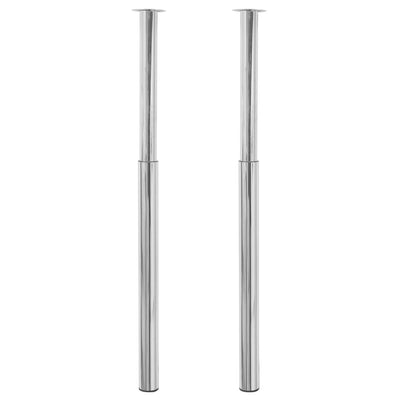 Telescopic Table Legs 2 pcs Chrome 710 mm-1100 mm