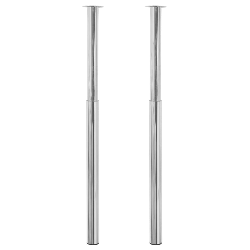 Telescopic Table Legs 2 pcs Chrome 710 mm-1100 mm