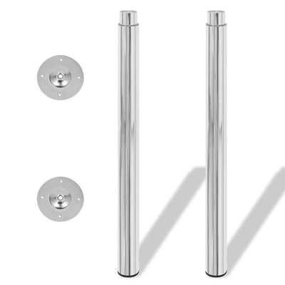 Telescopic Table Legs 2 pcs Chrome 710 mm-1100 mm