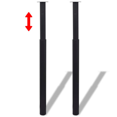 Telescopic Table Legs 2 pcs Black 710 mm-1100 mm