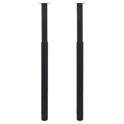 Telescopic Table Legs 2 pcs Black 710 mm-1100 mm