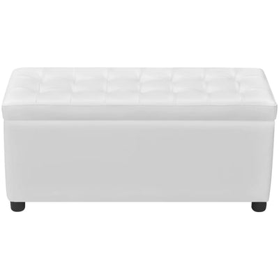 Storage Ottoman Artificial Leather White