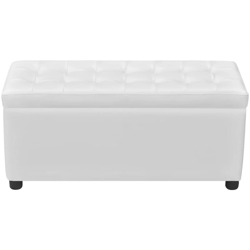 Storage Ottoman Artificial Leather White