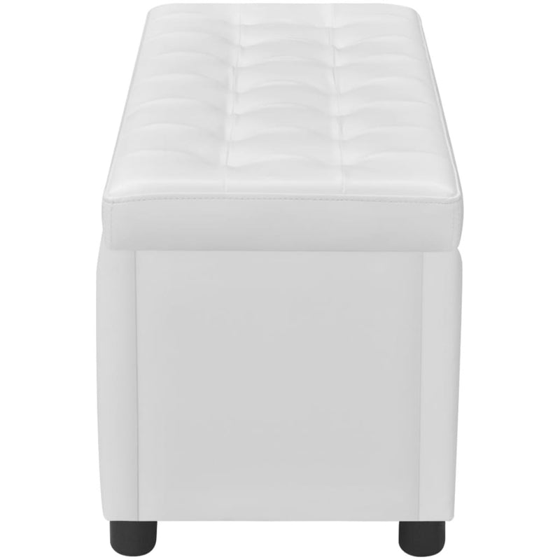 Storage Ottoman Artificial Leather White