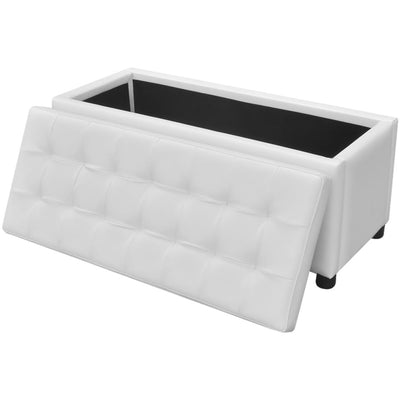 Storage Ottoman Artificial Leather White