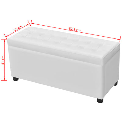 Storage Ottoman Artificial Leather White