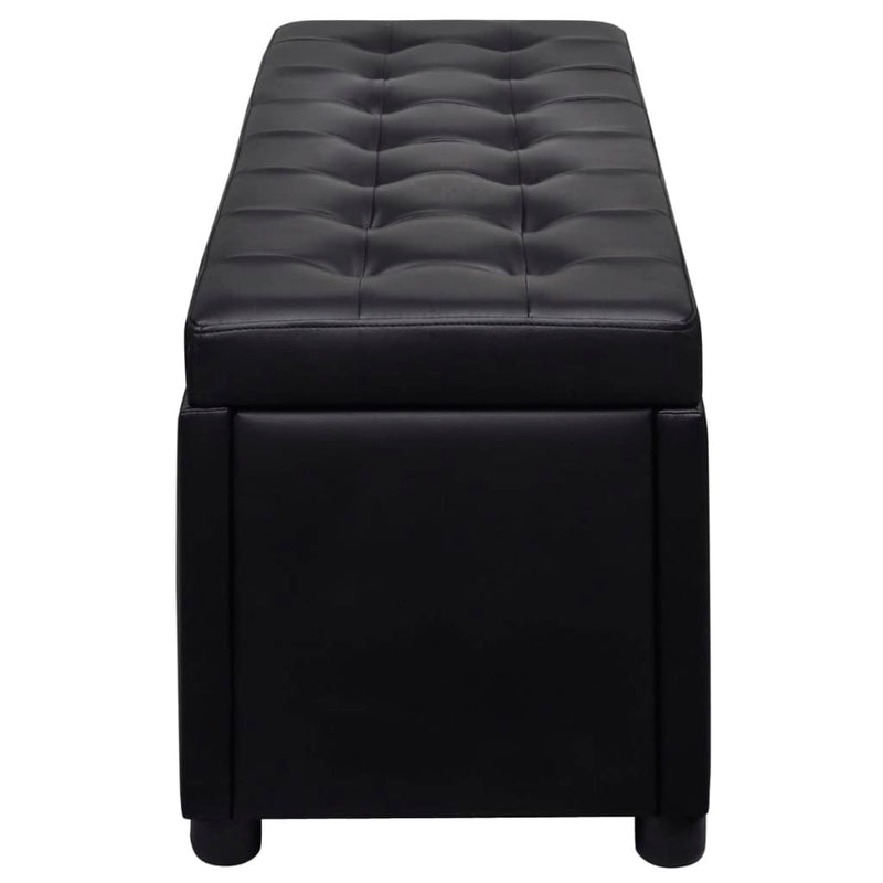 Storage Ottoman Artificial Leather Black