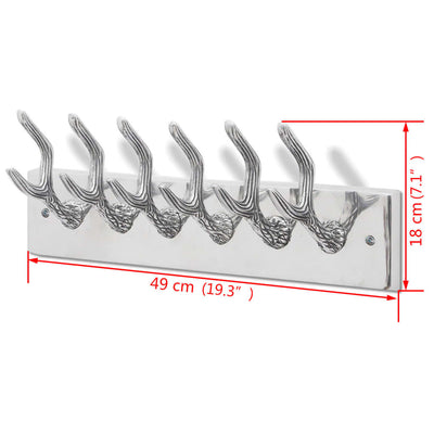 Aluminium Wardrobe Hook Coat Rack Hat/Tie Hanger Silver