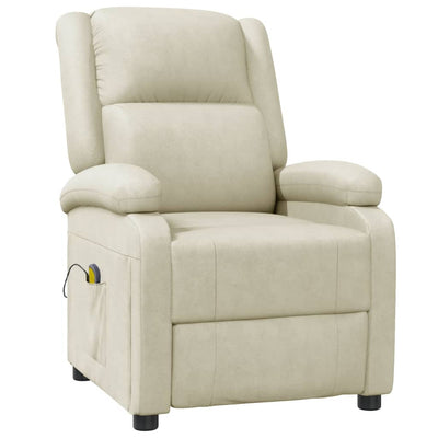 Massage Chair Cream White Faux Leather