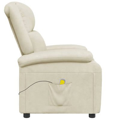 Massage Chair Cream White Faux Leather