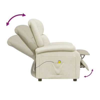 Massage Chair Cream White Faux Leather