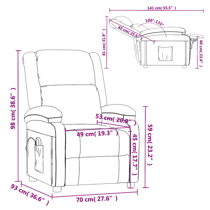 Massage Chair Cream White Faux Leather