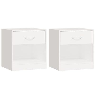 Nightstand 2 pcs with Drawer White