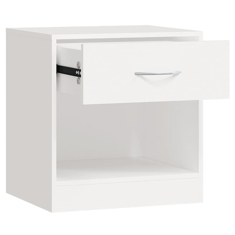 Nightstand 2 pcs with Drawer White