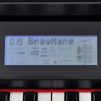 88-Key Digital Piano with Pedals Black Melamine Board