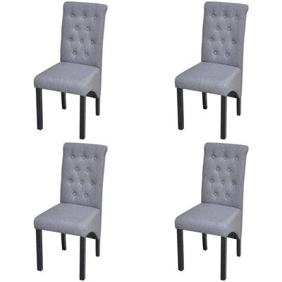 Dining Chairs 4 pcs Light Grey Fabric