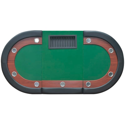 10-Player Poker Table with Dealer Area and Chip Tray Green