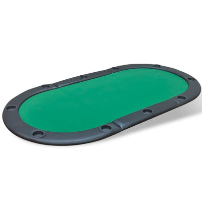 10-Player Foldable Poker Tabletop Green