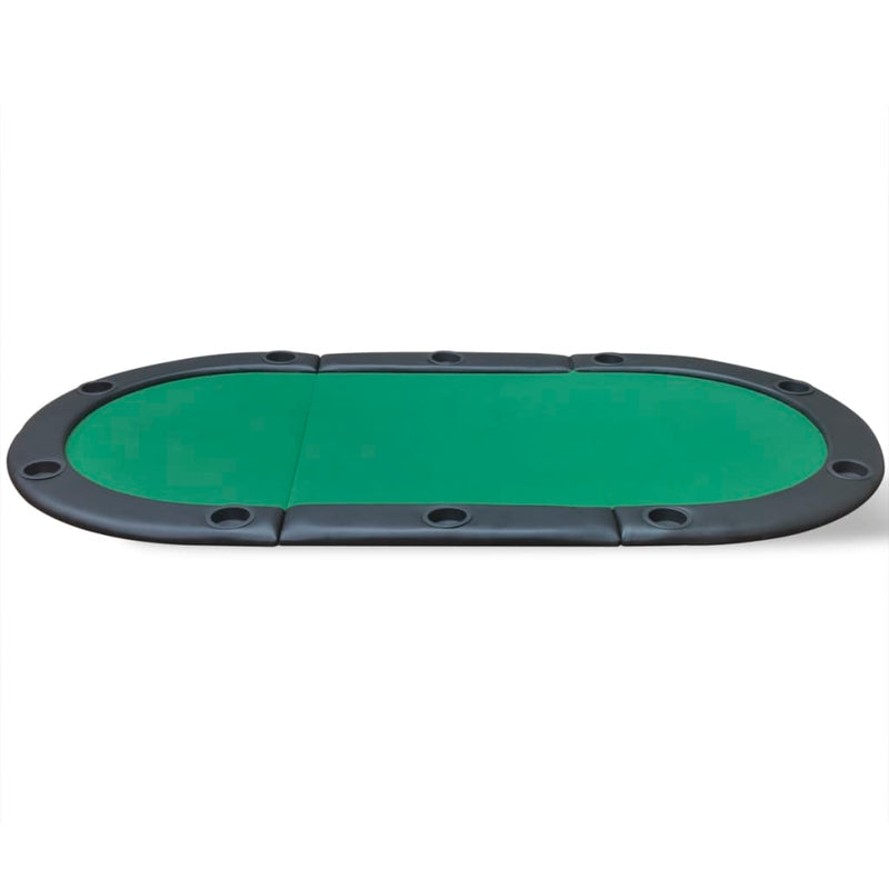 10-Player Foldable Poker Tabletop Green