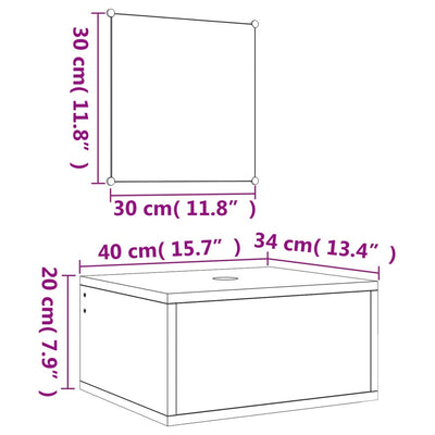 2 Piece Bathroom Furniture Set Oak Engineered Wood