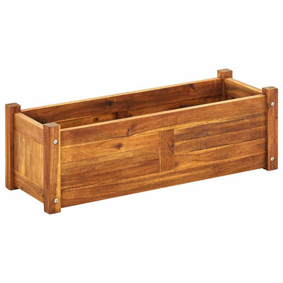 Garden Raised Bed Acacia Wood 76x27.6x25 cm