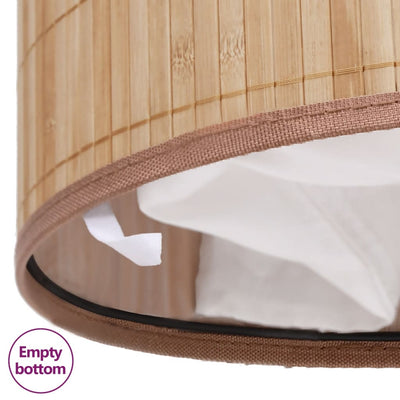 Bamboo Laundry Bin Round Natural