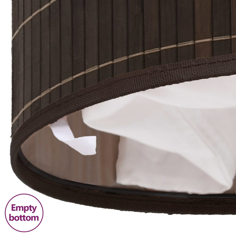 Bamboo Laundry Bin Oval Dark Brown