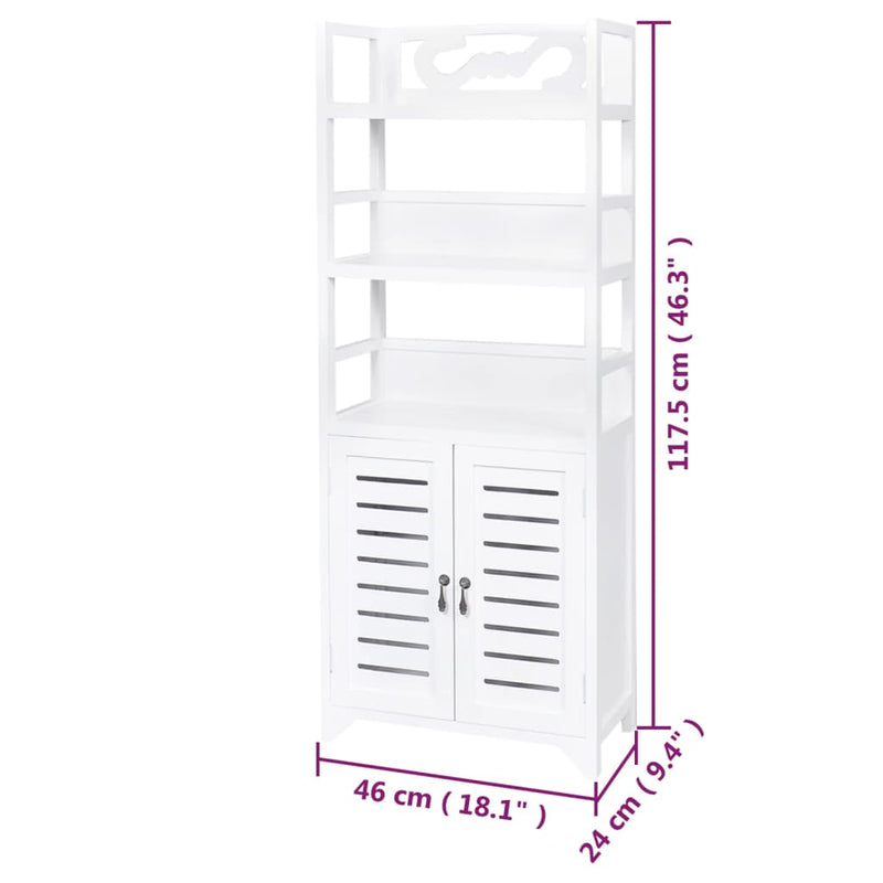 Bathroom Cabinet Albuquerque Wood White 46x24x117.5 cm