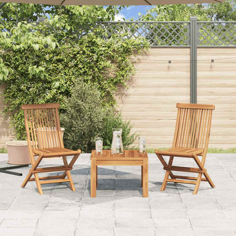 Folding Garden Chairs 2 pcs Solid Teak Wood