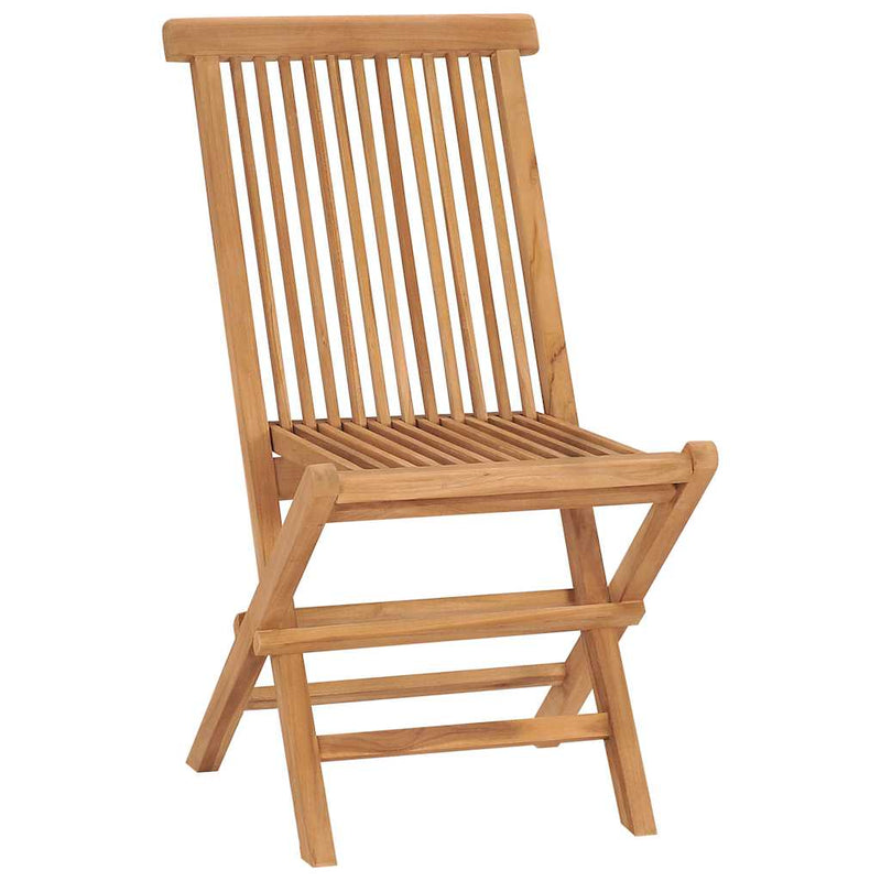 Folding Garden Chairs 2 pcs Solid Teak Wood