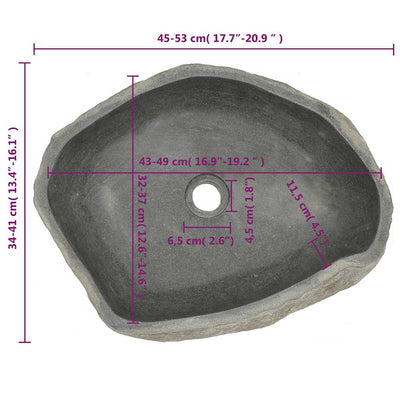 Basin River Stone Oval (45-53)x(34-41) cm