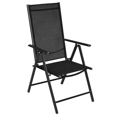 Folding Garden Chairs 2 pcs Aluminium and Textilene Black