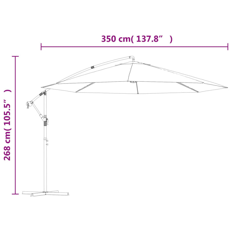 Cantilever Garden Parasol 3.5 m Green