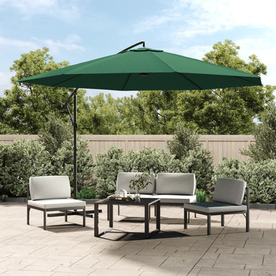 Cantilever Garden Parasol 3.5 m Green