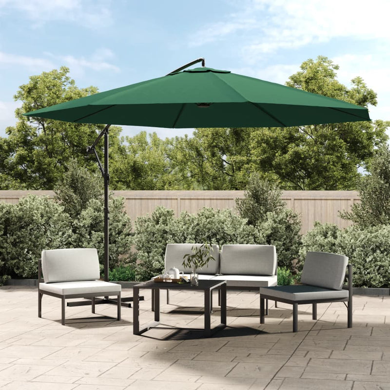 Cantilever Garden Parasol 3.5 m Green