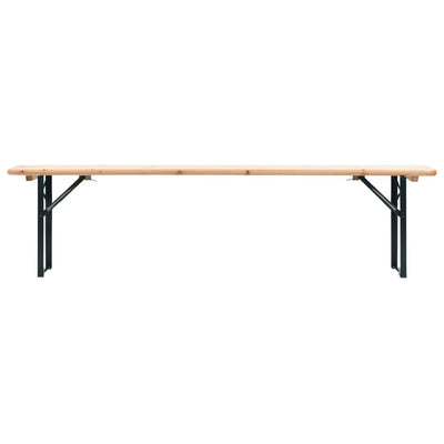 Folding Beer Table with 2 Benches 177 cm Pinewood