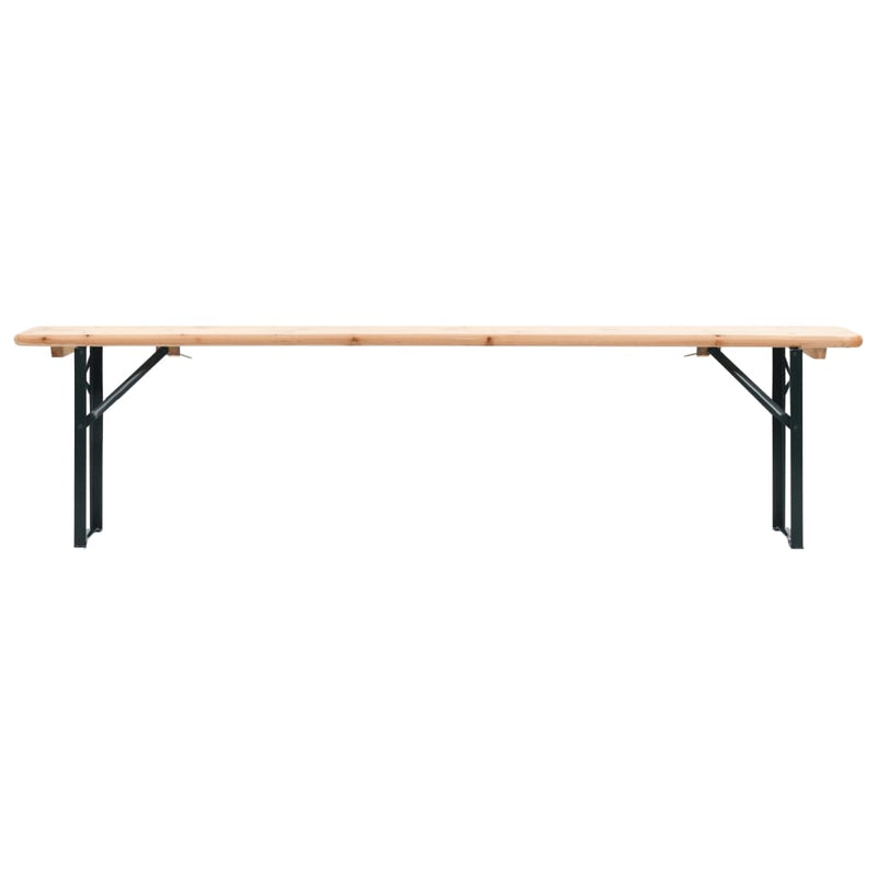 Folding Beer Table with 2 Benches 177 cm Pinewood